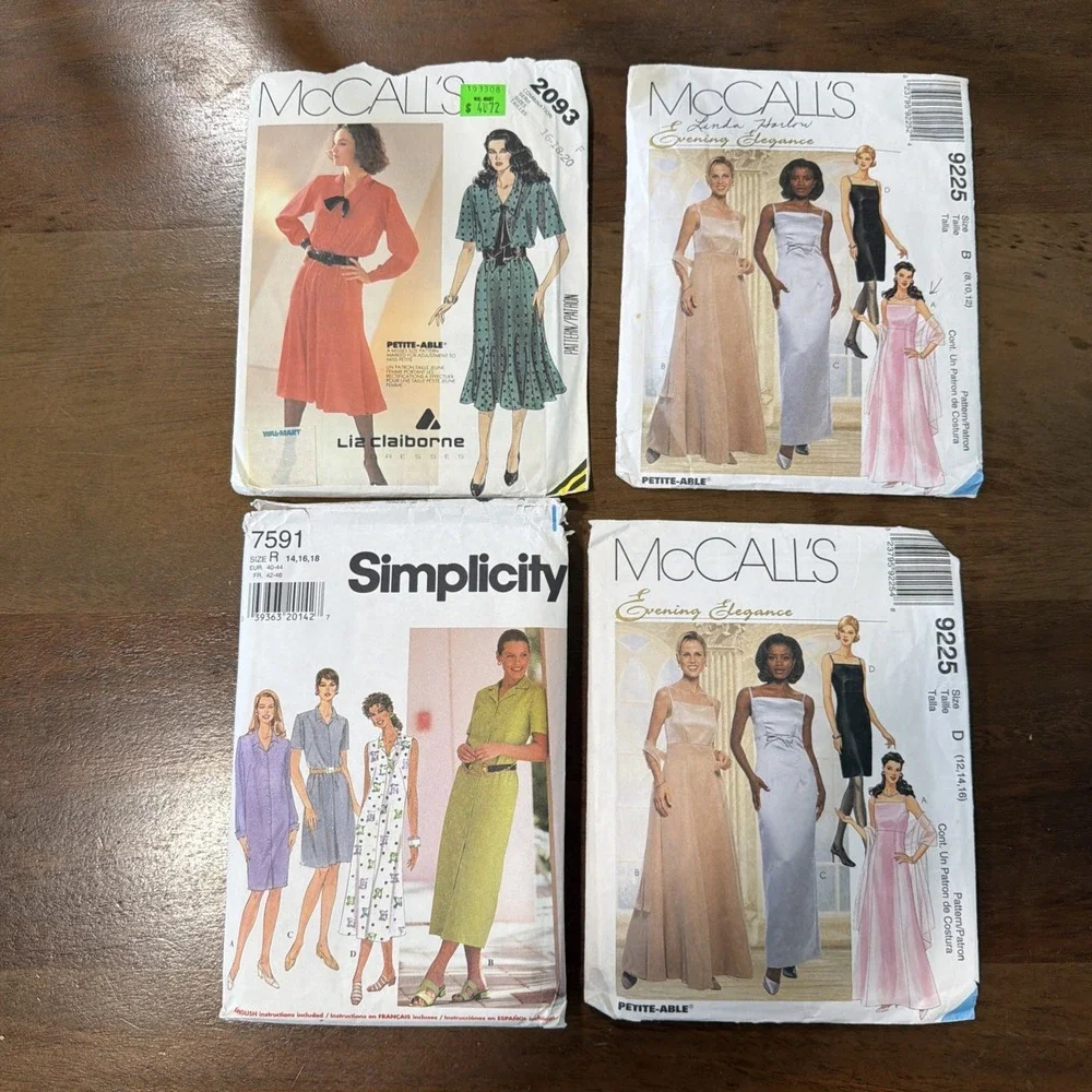 4- Vintage 80S And 90S Multi Sized Sewing Patterns